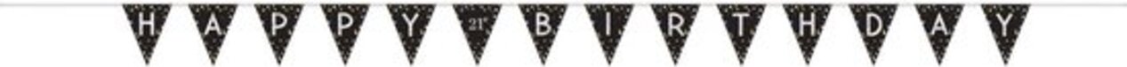 Amscan Aanpasbare Verjaardagsbanner 396 X 20 Cm - Zwart