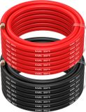 MMOBIEL 6 AWG Siliconen Elektrische Draad - 6 Gauge (13,3mm²) Vertinde Koperkabel - 2 Aparte Draden Rood & Zwart Elk 5 m