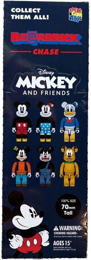 Medicom Toy 100% Bearbrick Blindbox Chase Series - Mickey and Friends (Sealed case - 12 stuks)