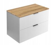 RODAN Armoire de salle de bain FLOW + Plan de travail 80 cm Blanc mat