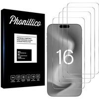 Phonillico® Gehard glas voor iPhone 16 [Pack 4]