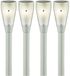 Lumineo spot de jardin - 4x - spot à piquer - argent - à énergie solaire - 32 cm