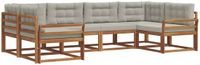 vidaXL - Acacia Hout Bank Loungeset 6-Zits Naturel en Lichtgrijs