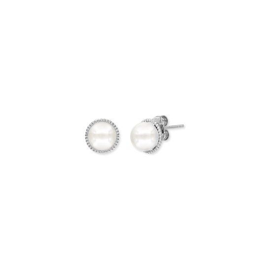 Engelsrufer Ear Studs Women 925 Silver, Pearl Earrings