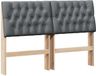 vidaXL - Gestoffeerd hoofdbord - Donkergrijs - 140 cm - Massief grenenhout