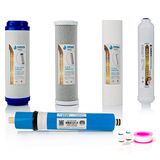 Set Nature Water Professionals Set met 4 universele filters voor omgekeerde osmose, inclusief Vontron-membraan en teflonrol, ideaal voor 5-traps uitrusting, universeel, 50 GPD