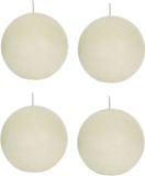 Spaas Rustieke Bolkaars - Ivoorwit - 4 stuks - Ø 8 cm - 45 branduren