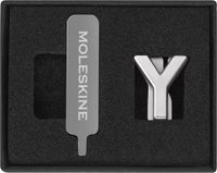 Moleskine Pin voor Notebook of Planner Letter Y, Letter Pin, Pas de Elastische Sluiting aan, Speciaal Aangepast Gift, Kleur Zilver
