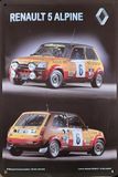 I&S/Les collections rétro Metalen bord met reliëf, 30 x 20 cm, Renault 5 Alpine
