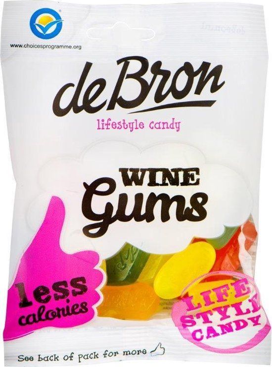 De Bron Suikervrije Wine Gums 100 gr