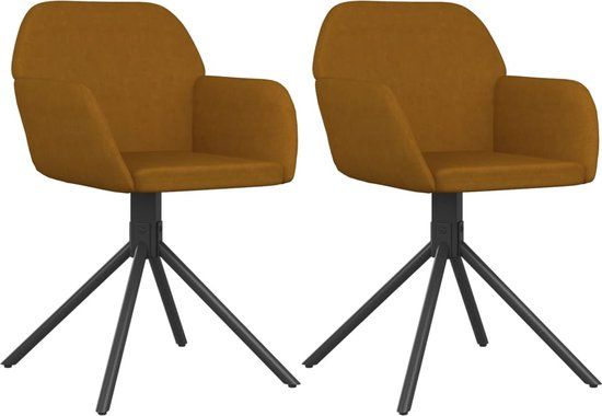 vidaXL Eetkamerstoelen draaibaar 2 stuks fluweel bruin