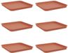 vidaXL Carré pot de fleurs 6 pcs brique rouge 32 x 32 x 2,5 cm