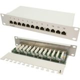 LogiLink Patch Panel 10" CAT6 12port volledig afgeschermd grijs