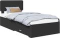 vidaXL Bedframe met lade en hoofdeinde Zwart 75 x 190 cm Bewerkt hout