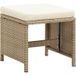 Maison Exclusive - Lot de 2 tabourets de jardin avec coussins en résine tressée beige