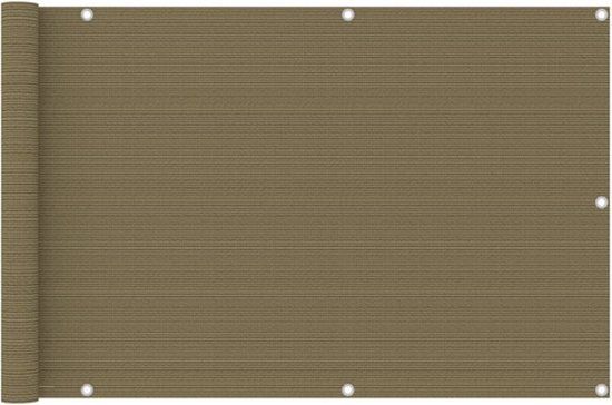vidaXL Balkonscherm 90x500 cm HDPE Taupe