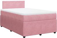vidaXL Boxspringbed met matras, fluweel, roze, 120x200 cm