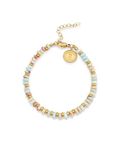 SINGULARU - Full Daylight Armband. Staal met 18Kt Goud Plating. Gekleurde Kristallen en Stalen Kralen. Sieraden voor Vrouwen