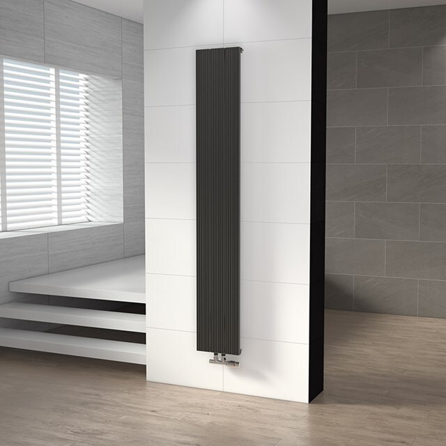 Maxaro Aluminium Designradiator Uranus Donkergrijs Metallic 899 Watt 28x180cm Verticaal