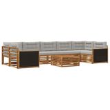 vidaXL - Buiten - bank - set - 8 - st - Naturel - en - lichtgrijs