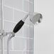 Hudson Reed Elizabeth Colonne de douche rétro avec mitigeur thermostatique apparent rétro à triple sorties, pommeau pluie rond, kit douchette et bec verseur baignoire mural - chromé et noir