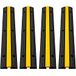 VEVOR 1-kanaals kabelbeschermingsmat, overrijbeveiliging voor kabels, 4 stuks kabelbrug van commercieel thermoplastisch rubber met modulair design voor parkeerplaatsen, magazijnen, 100 x 15 x 2,5 cm