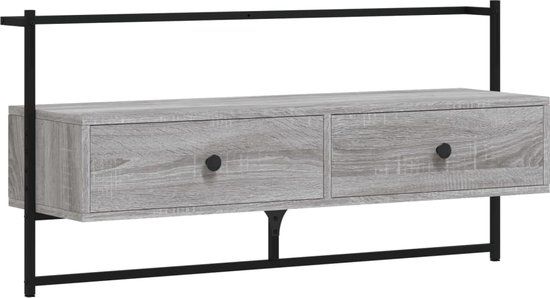 vidaXL Tv-meubel wandgemonteerd 100,5x30x51 cm hout grijs sonoma eiken