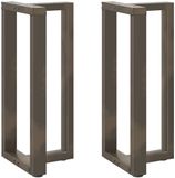 Pieds de table de bar VidaXL 2 pcs forme t 50x35x(90-91) cm acier naturel
