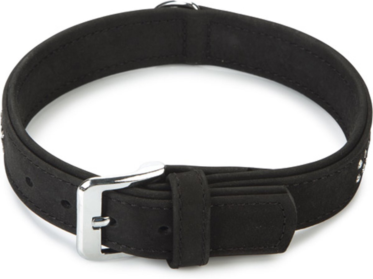 Beeztees Buffalo - Hondenhalsband - Leer - Zwart 50cm x 30mm