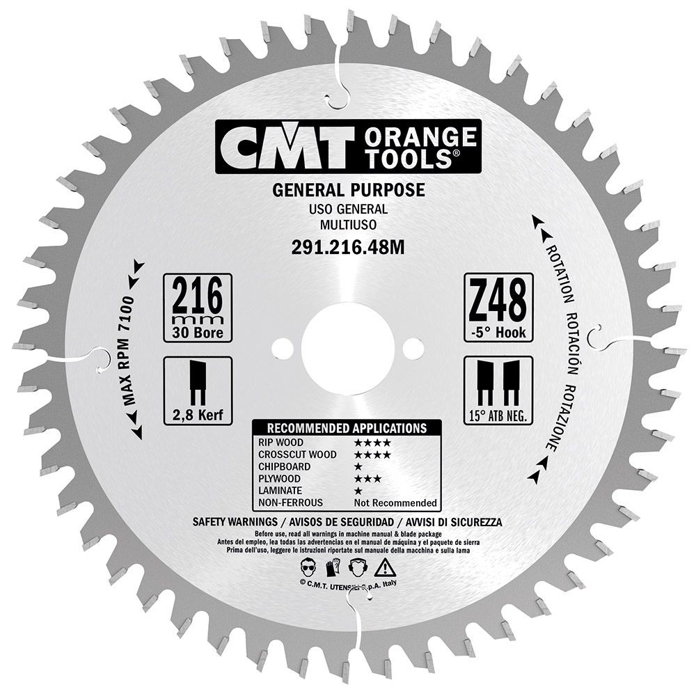 CMT 291.225.36M Cirkelzaagblad - 225 x 30 x 36T - Hout