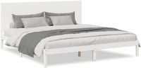 vidaXL Bedframe - extra lang - zonder matras - massief hout - wit - 180x210 cm