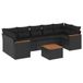 vidaXL Loungeset met kussens, polyrattan, zwart