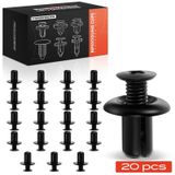 Hyundai Clips de pare-chocs - Clips de fixation, rivets en plastique - Jeu de 20 pièces - Pour pare-chocs - Ø18 mm, trou 7,9 mm - OEM 94535928 0G03250037A 21146 - Noir
