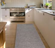 Tadi & Imperio1979 Lang tapijt van gevlochten vinyl voor hal, keuken, slaapkamer, natuurlijke aanwezigheid, hoge weerstand, met antislip PVC-achterkant (Twist 7833)