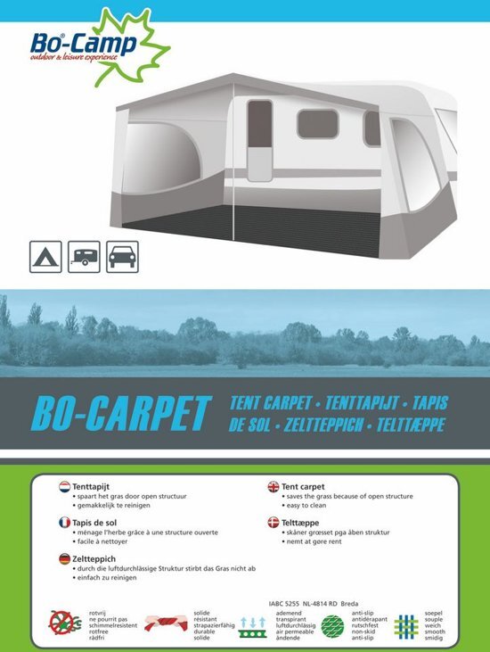 Bo-Camp Tenttapijt - Bo-carpet - 3 X 4 Meter - Antraciet