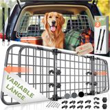 LovPet® Hondenrek Auto, Universele Auto Afscheiding, Verstelbare Breedte, Hoofdsteun Bagagerek Kofferbak Bescherming Afmetingen HxB 30 x 91-153 cm , + 2x Veiligheidsriem voor Honden - Antraciet