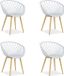 Homestyle4u Chaise de jardin - Lot de 4 - Plastique - Gris