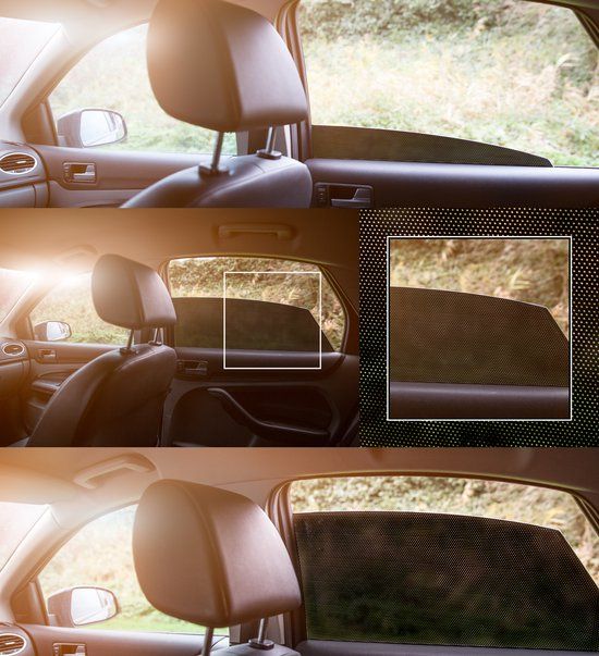 Little Luca Car Sunshade - 2 stuks - Zwart - Universeel - 50x50cm - Achterportieren