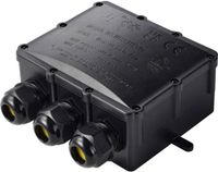 TRU COMPONENTS Spuitbus IP68 waterdicht, 4 ingangen, 0,5-4,0 mm² TC-14745292 Zwart