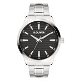 s.Oliver herenhorloge - 44 mm - analoge horloge met kwartswerk - Chronograph & 3 Zeiger - hoher Tragekomfort - 5 ATM waterdicht - krasbestendig