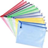 Sans marque 12 Pièces A4 Fermeture Éclair Poche Fichier Maille Document Portefeuille Plastique Pochettes
