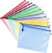 Sans marque 12 Pièces A4 Fermeture Éclair Poche Fichier Maille Document Portefeuille Plastique Pochettes