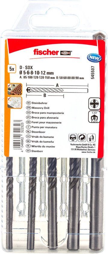 Fischer 545507 Steenborenset - 5-delig - 5mm - 12mm
