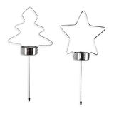Riffelmacher & Weinberger 10156 Adventssteker voor theelichten Ster/boom soort metaal Zilver 11x24 cm