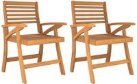 vidaXL Tuinstoelen 2 stuks 58x58x87 cm massief acaciahout bruin