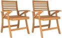 vidaXL Tuinstoelen 2 stuks 58x58x87 cm massief acaciahout bruin