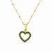 Deja Jewels Goudkleurige Dames Ketting met Open Hart en Groene Zirkonia