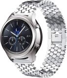 Strap-it Stalen Smartwatch bandje - Geschikt voor Samsung Gear S3 / Galaxy Watch 3 45mm - Zilver