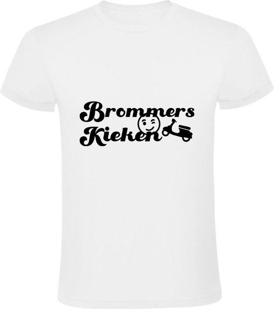 Brommers kieken Heren T-shirt - Wit - Maat S