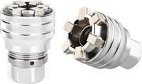 Merkloos / Sans marque Wan GmbH Verstelbare Dop Sleutel - Universele Dop - Reparaties Uitvoeren - Gript Zelf - 10-19mm - Zilver